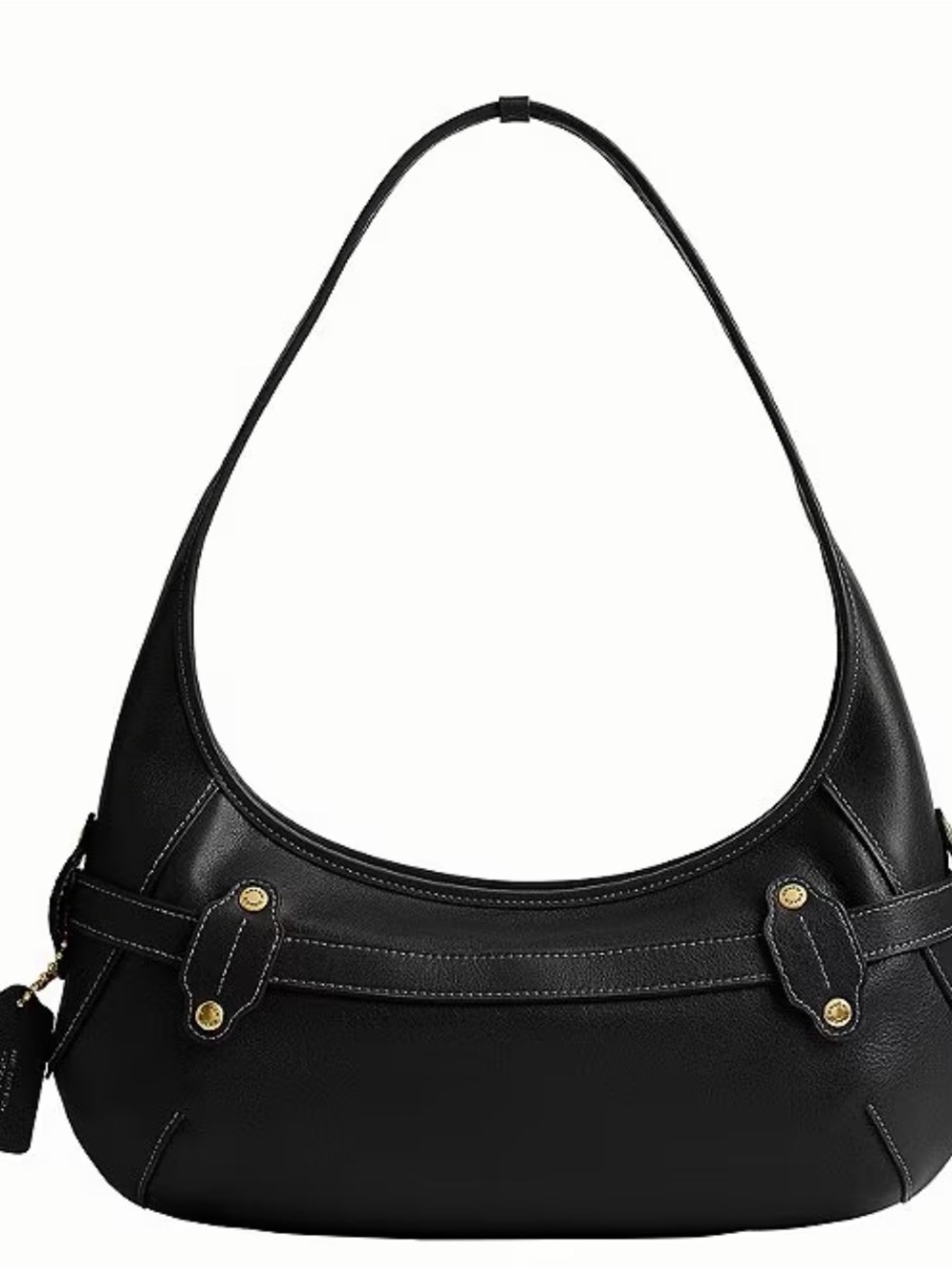 Coach Ergo Black Leather Shoulder Bag with Gold Hardware - Picture 3 of 4
